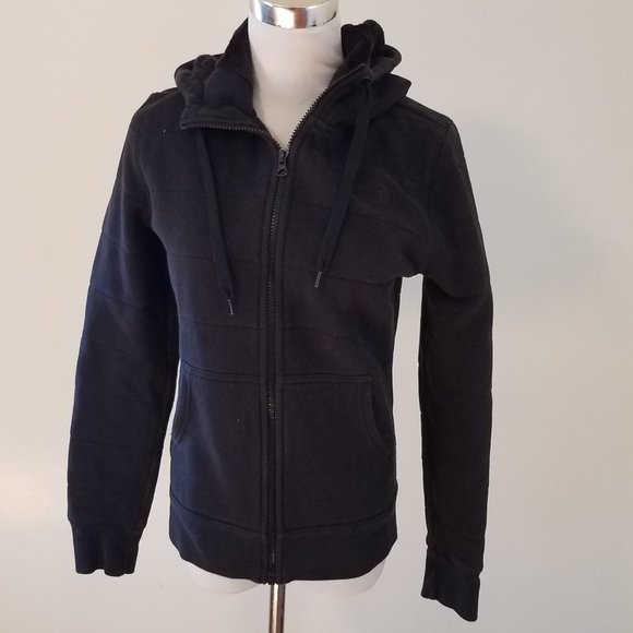 The North Face Black Zip up Hoodie with Fuzzy Inside Sz Small Petite - Picture 3 of 13